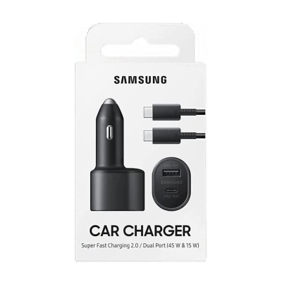 CARGADOR DE CARRO SAMSUNG 45W DUAL PORT USB C + USB A