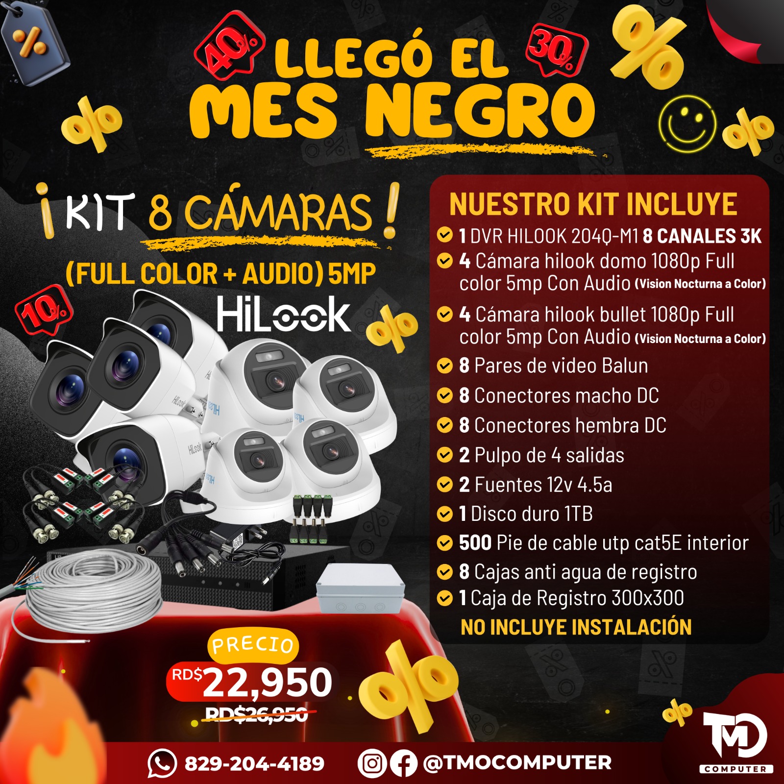KIT DE 8 CAMARA FC 5MP